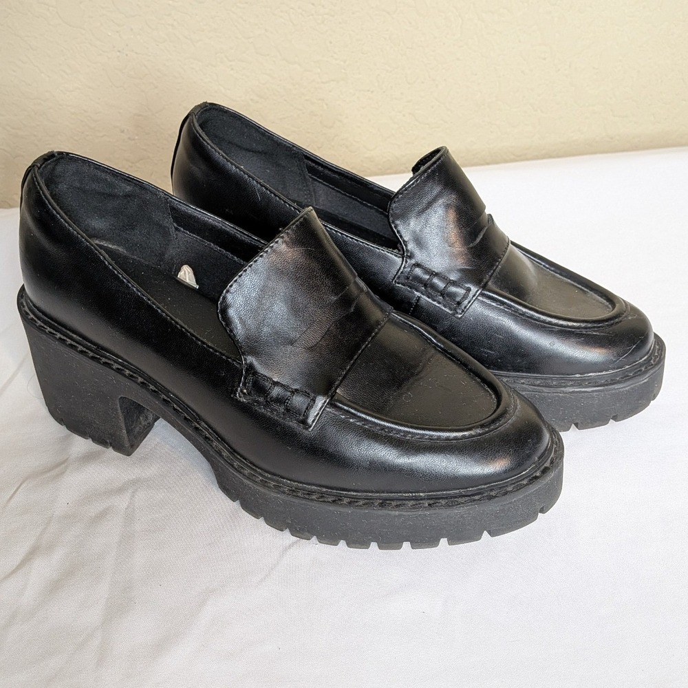Universal Thread Black Chunky Platform Loafers Sz… - image 1